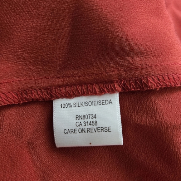 BCBGMAXAZRIA Silk Dress Brownred Size M #031 - Picture 8 of 11